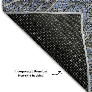 Piper Looms Mayfield Paisley AMF654 Charcoal Machine Washable Area Rug Backing Image