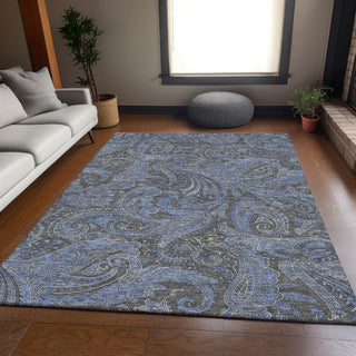 Piper Looms Mayfield Paisley AMF654 Charcoal Machine Washable Area Rug Lifestyle Image Feature