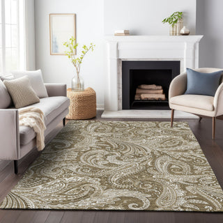 Piper Looms Mayfield Paisley AMF654 Chocolate Machine Washable Area Rug Lifestyle Image Feature