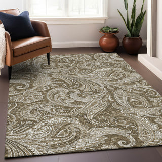 Piper Looms Mayfield Paisley AMF654 Chocolate Machine Washable Area Rug Lifestyle Image Feature