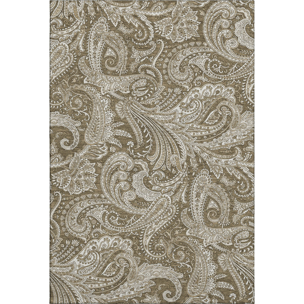 Piper Looms Mayfield Paisley AMF654 Chocolate Machine Washable Area Rug main image
