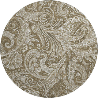 Piper Looms Mayfield Paisley AMF654 Chocolate Machine Washable Area Rug Round Main Image