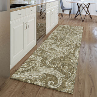 Piper Looms Mayfield Paisley AMF654 Chocolate Machine Washable Area Rug Runner Lifestyle Image Feature