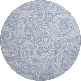 Piper Looms Mayfield Paisley AMF654 Denim Machine Washable Area Rug Round Main Image