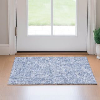 Piper Looms Mayfield Paisley AMF654 Denim Machine Washable Area Rug Scatter Lifestyle Image Feature