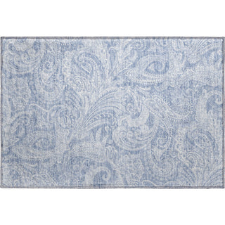 Piper Looms Mayfield Paisley AMF654 Denim Machine Washable Area Rug Scatter Main Image