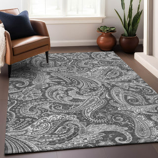 Piper Looms Mayfield Paisley AMF654 Gray Machine Washable Area Rug Lifestyle Image Feature