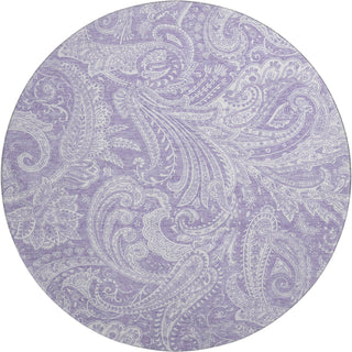 Piper Looms Mayfield Paisley AMF654 Lavender Machine Washable Area Rug Round Main Image