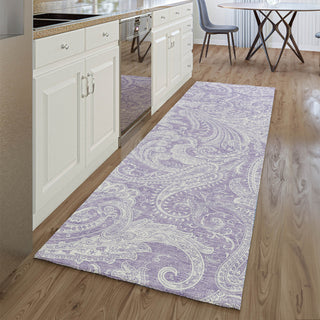 Piper Looms Mayfield Paisley AMF654 Lavender Machine Washable Area Rug Runner Lifestyle Image Feature