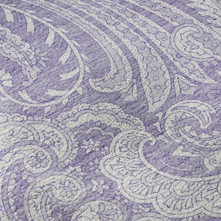 Piper Looms Mayfield Paisley AMF654 Lavender Machine Washable Area Rug Swatch Image