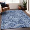 Piper Looms Mayfield Paisley AMF654 Navy Machine Washable Area Rug Lifestyle Image Feature