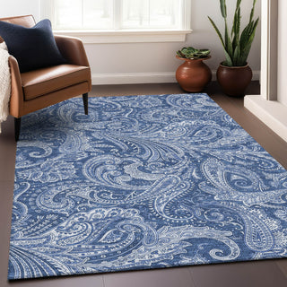 Piper Looms Mayfield Paisley AMF654 Navy Machine Washable Area Rug Lifestyle Image Feature