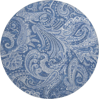 Piper Looms Mayfield Paisley AMF654 Navy Machine Washable Area Rug Round Main Image