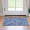 Piper Looms Mayfield Paisley AMF654 Navy Machine Washable Area Rug Scatter Lifestyle Image Feature