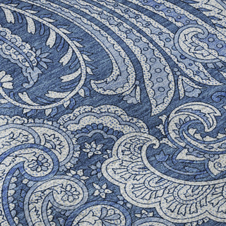 Piper Looms Mayfield Paisley AMF654 Navy Machine Washable Area Rug Swatch Image