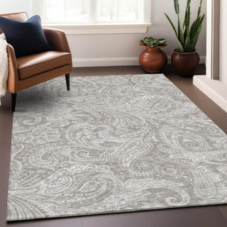 Piper Looms Mayfield Paisley AMF654 Taupe Machine Washable Area Rug Lifestyle Image Feature
