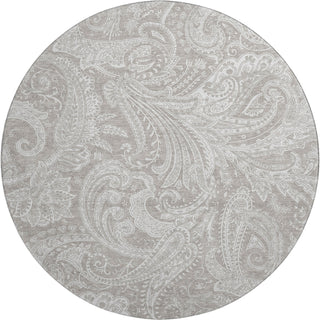 Piper Looms Mayfield Paisley AMF654 Taupe Machine Washable Area Rug Round Main Image