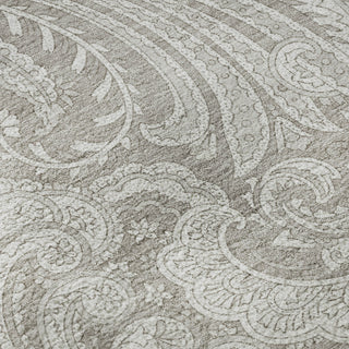 Piper Looms Mayfield Paisley AMF654 Taupe Machine Washable Area Rug Swatch Image