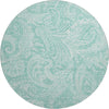 Piper Looms Mayfield Paisley AMF654 Teal Machine Washable Area Rug Round Main Image