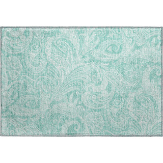 Piper Looms Mayfield Paisley AMF654 Teal Machine Washable Area Rug Scatter Main Image