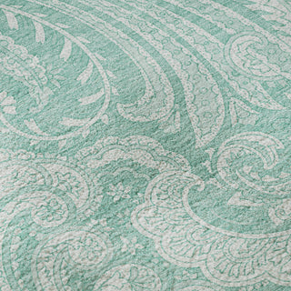 Piper Looms Mayfield Paisley AMF654 Teal Machine Washable Area Rug Swatch Image