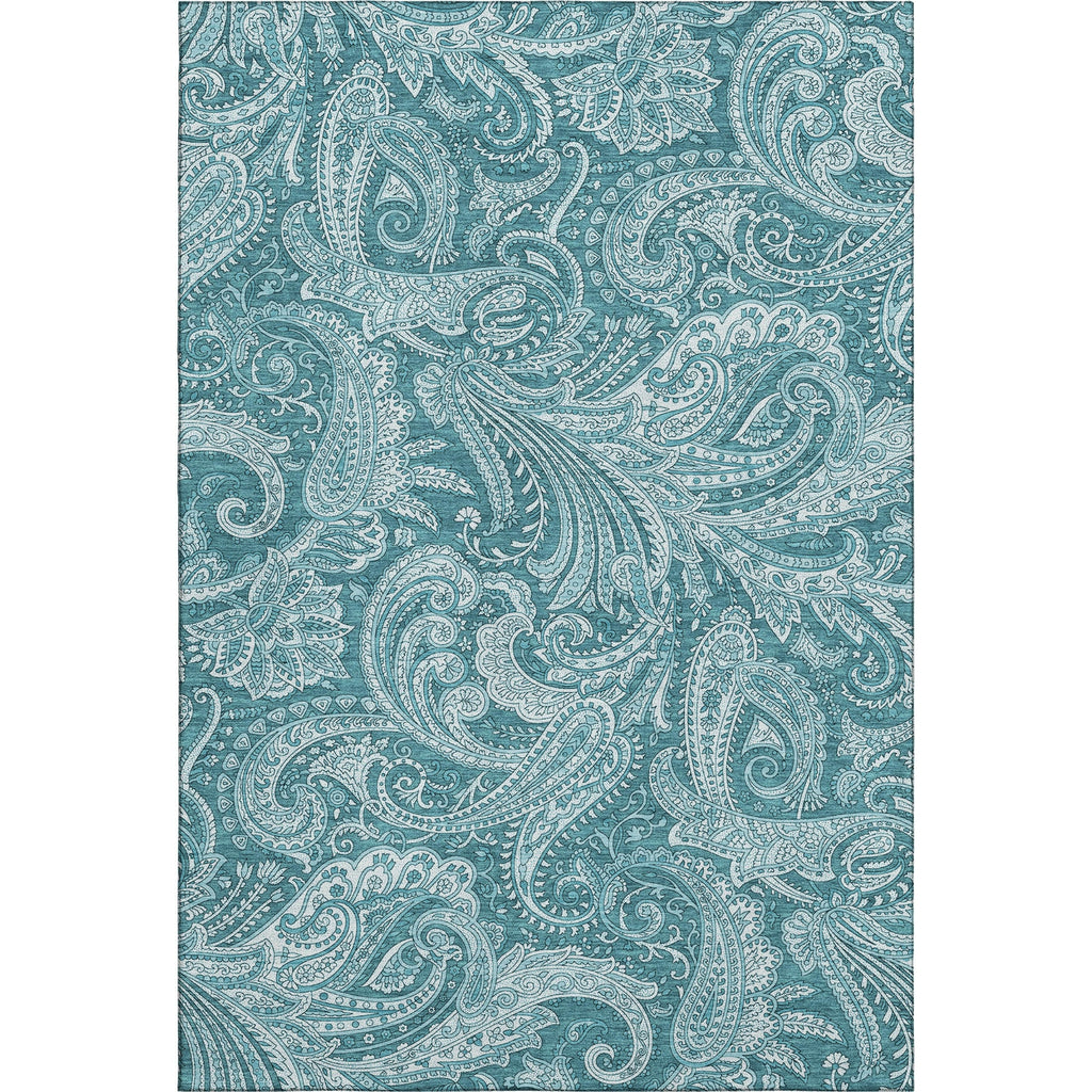 Piper Looms Mayfield Paisley AMF654 Turquoise Machine Washable Area Rug main image
