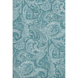 Piper Looms Mayfield Paisley AMF654 Turquoise Machine Washable Area Rug main image