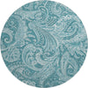 Piper Looms Mayfield Paisley AMF654 Turquoise Machine Washable Area Rug Round Main Image