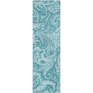 Piper Looms Mayfield Paisley AMF654 Turquoise Machine Washable Area Rug Runner Main Image