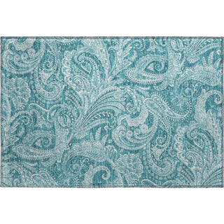 Piper Looms Mayfield Paisley AMF654 Turquoise Machine Washable Area Rug Scatter Main Image