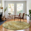 Piper Looms Mayfield Abstract AMF655 Brown Machine Washable Area Rug Round Lifestyle Image Feature