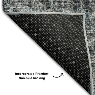 Piper Looms Mayfield Abstract AMF655 Gray Machine Washable Area Rug Backing Image