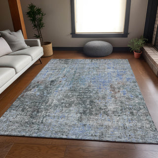 Piper Looms Mayfield Abstract AMF655 Gray Machine Washable Area Rug Lifestyle Image Feature