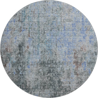 Piper Looms Mayfield Abstract AMF655 Gray Machine Washable Area Rug Round Main Image