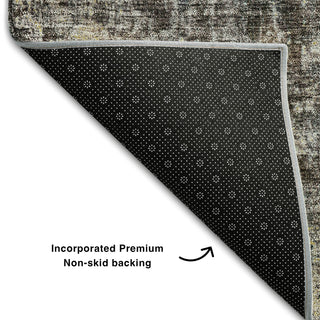 Piper Looms Mayfield Abstract AMF655 Mocha Machine Washable Area Rug Backing Image