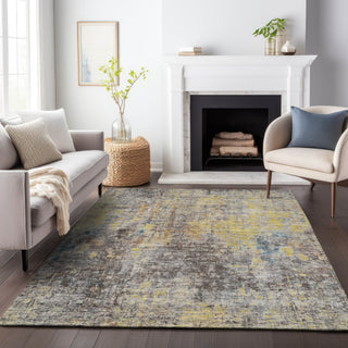 Piper Looms Mayfield Abstract AMF655 Mocha Machine Washable Area Rug Lifestyle Image Feature