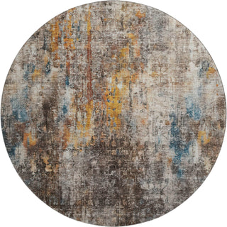 Piper Looms Mayfield Abstract AMF655 Taupe Machine Washable Area Rug Round Main Image