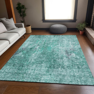 Piper Looms Mayfield Abstract AMF655 Teal Machine Washable Area Rug Lifestyle Image Feature