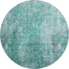 Piper Looms Mayfield Abstract AMF655 Teal Machine Washable Area Rug Round Main Image