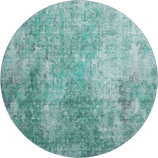 Piper Looms Mayfield Abstract AMF655 Teal Machine Washable Area Rug Round Main Image