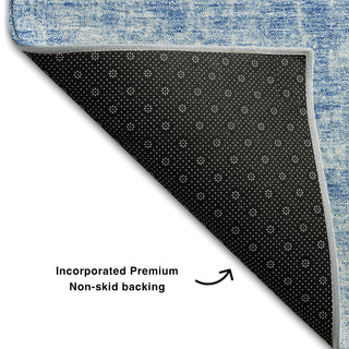 Piper Looms Mayfield Abstract AMF656 Blue Machine Washable Area Rug Backing Image