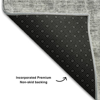 Piper Looms Mayfield Abstract AMF656 Gray Machine Washable Area Rug Backing Image