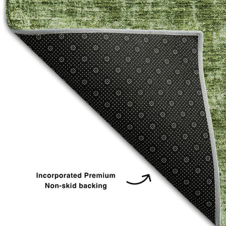 Piper Looms Mayfield Abstract AMF656 Olive Machine Washable Area Rug Backing Image
