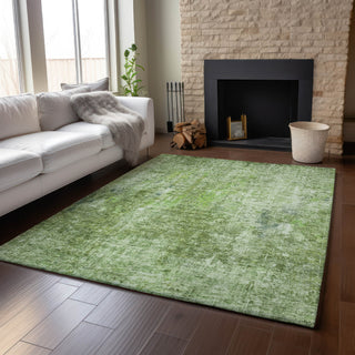 Piper Looms Mayfield Abstract AMF656 Olive Machine Washable Area Rug Lifestyle Image Feature