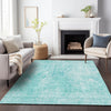 Piper Looms Mayfield Abstract AMF656 Teal Machine Washable Area Rug Lifestyle Image Feature