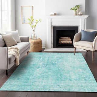 Piper Looms Mayfield Abstract AMF656 Teal Machine Washable Area Rug Lifestyle Image Feature