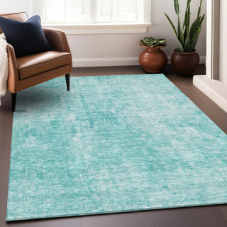 Piper Looms Mayfield Abstract AMF656 Teal Machine Washable Area Rug Lifestyle Image Feature