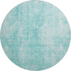 Piper Looms Mayfield Abstract AMF656 Teal Machine Washable Area Rug Round Main Image