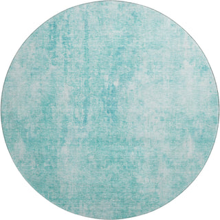 Piper Looms Mayfield Abstract AMF656 Teal Machine Washable Area Rug Round Main Image