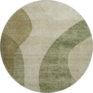 Piper Looms Mayfield Art Deco AMF657 Beige Machine Washable Area Rug Round Main Image